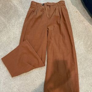 PETITE Solid Zip Up Wide Leg Pants